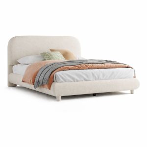 Cream Upholstered Bed