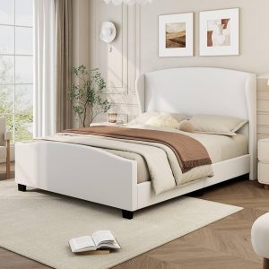 White Upholstered Bed