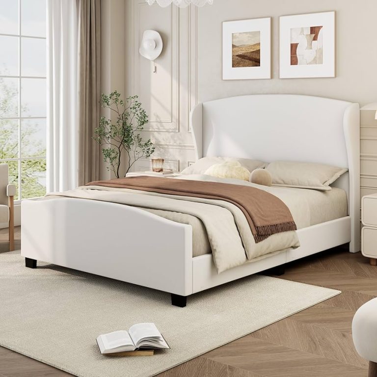 White Upholstered Bed JF-AFB03